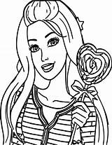 Barbie Drawing Coloring Face Clipartmag sketch template