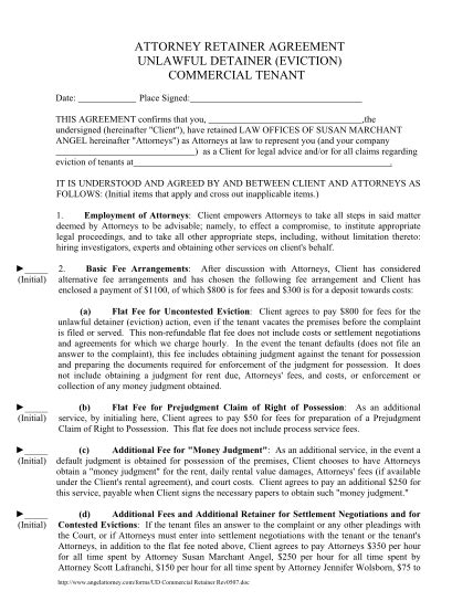lawyer retainer agreement sample   edit  print