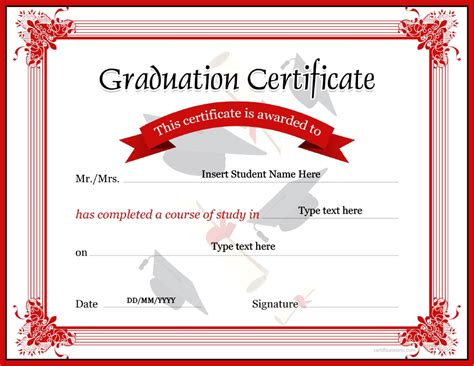 graduation certificate templates diplomas printabletemplates