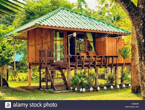 beautiful bungalow resort  jungle krabi thailand stock photo hut house tiny house cabin
