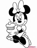 Minnie Cupcake Mouse Coloring Pages Holding Drink Food Disneyclips Cake Drinking Funstuff sketch template