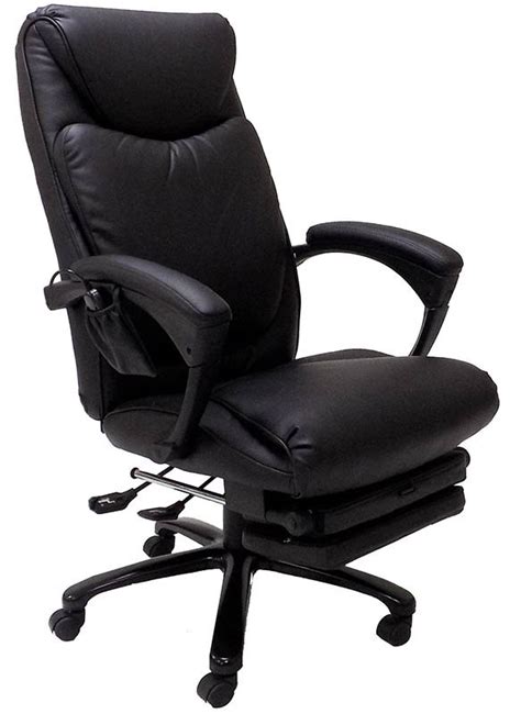 Heated Massage Reclining Leather Office Chair W Footrest