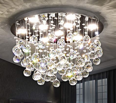 saint mossi modern  crystal chandelier lighting flush mount led ceiling light fixture pendant