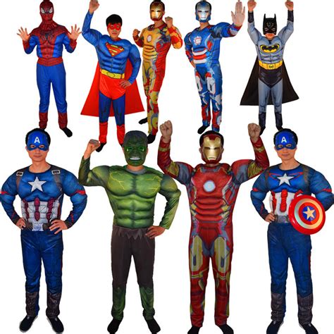 superhero batman ironman antman adults muscle jumpsuits mask avengers