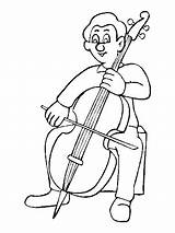 Violonchelo Cello Pintar Instrumentos Vara Educar sketch template