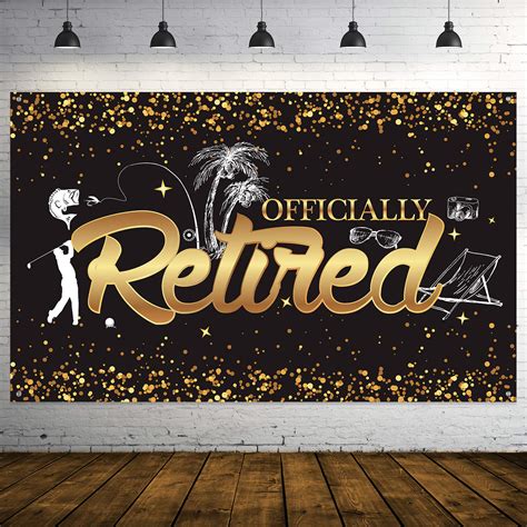 buy happy retirement party decorations giant black  gold sign
