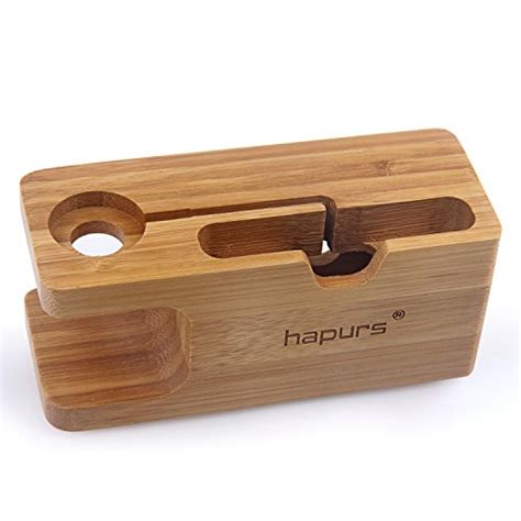 apple  stand hapurs iwatch bamboo wood charging dock charge station stock cradle holder