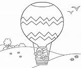 Air Hot Balloon Coloring Pages Printable Kids Balloons Online sketch template