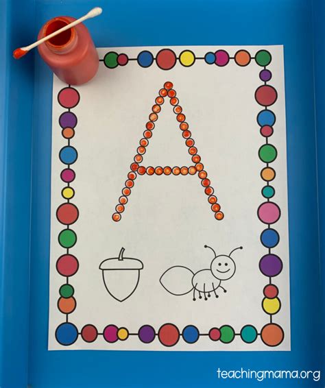 alphabet  tip painting  printable active littles alphabet  tip