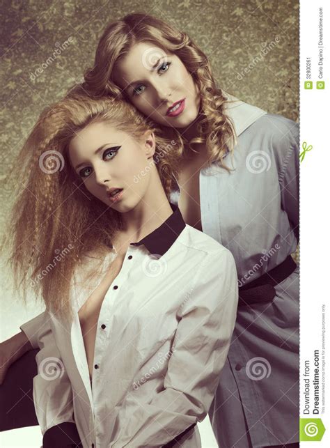 couple models in vintage color stock image image of beauty lesbian 32800261