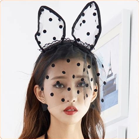 cute black cat ears mesh headwear for party wholesale