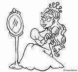 Mirror Princess Coloring Coloringcrew sketch template