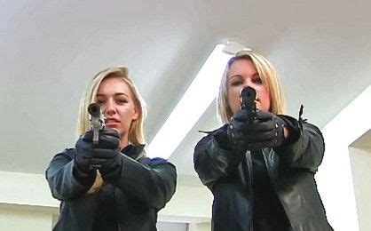 pin  regor  hit women   girl guns hit women leather gloves