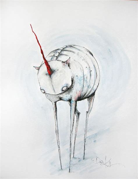 creepy unicorn daria kudla animal drawings pinterest