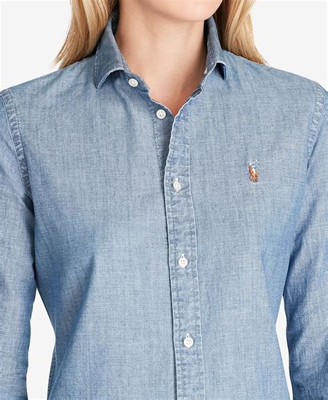 polo ralph lauren slim fit cotton chambray shirt and reviews tops