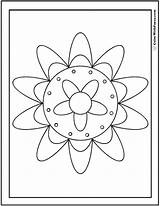 Coloring Geometric Pages Symmetrical Flower Happy Geo Print Color Printable Daisy Big Getcolorings sketch template