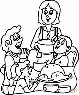 Dinner Coloring Thanksgiving Pages Turkey Family Drawing Printable Color Kids Getdrawings Categories sketch template