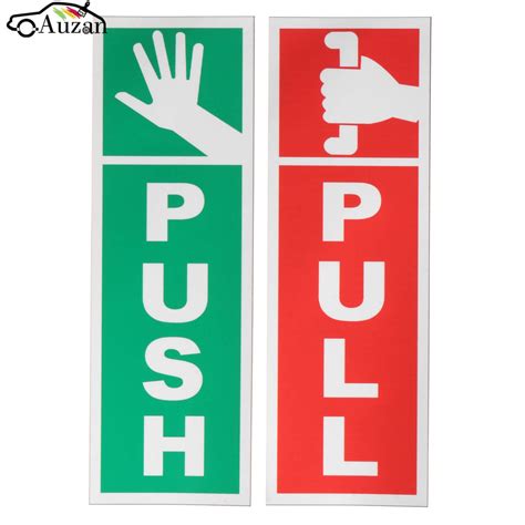push and pull door window gloss laminated warning sign vinyl waterproof