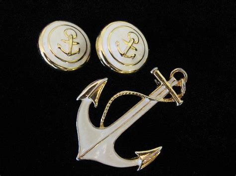 Vintage Park Lane Brooch And Earrings Set Nautical Anchor Etsy