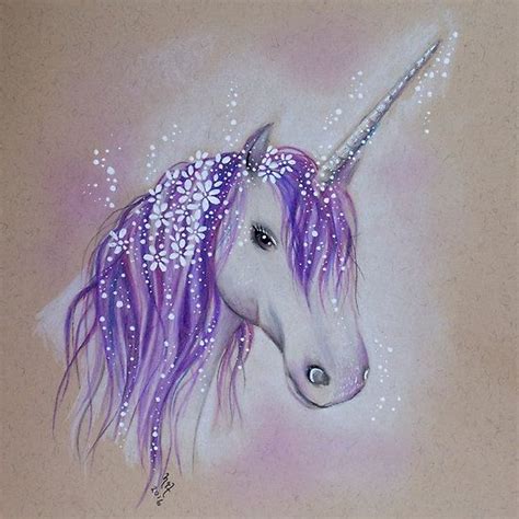 lilac dreaming unicorn  helenfaerieart unicorn painting unicorn