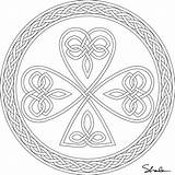 Coloring Celtic Shamrock Pages Mandala Cross Knot Adults Printable Irish Pattern Template Print Clipart Donteatthepaste Knots Library Pic Sheets February sketch template