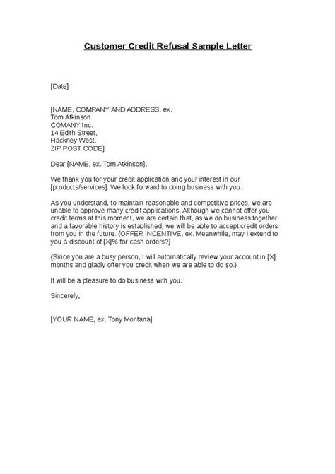 examples  refusal letters letter template