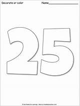 25 Number Coloring Giant sketch template