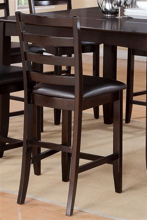 Set Of 6 Fairwinds Counter Height Chairs Bar Stool With Leather Seat