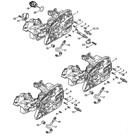 stihl ms  chainsaw ms parts diagram engine housing