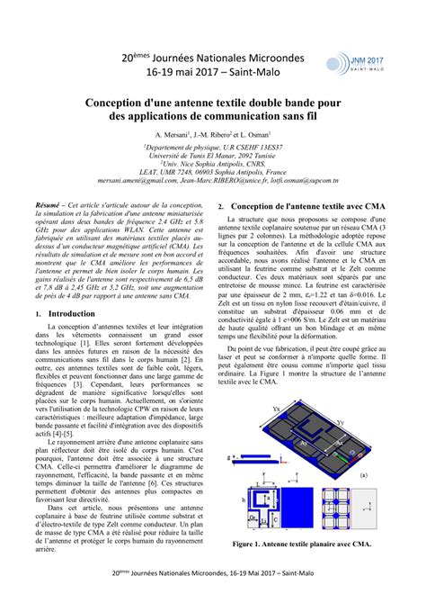 pdf conception d une antenne textile double bande pour des applications de communication sans fil