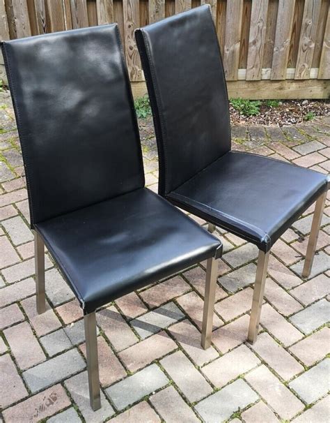 black leather kitchendining chairs  bradley stoke bristol gumtree