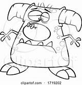 Nose Stuck Monster Cartoon His Toonaday Outline sketch template