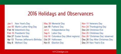 york web design studio  york ny calendar  holidays