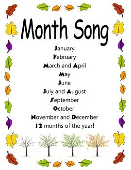 months   year song  preschool   purpose tpt