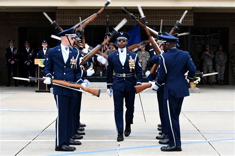 usaf honor guard drill team builds  routine bonds air force display