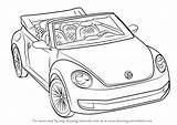 Beetle Convertible Volkswagen Draw Drawing Step Cars sketch template