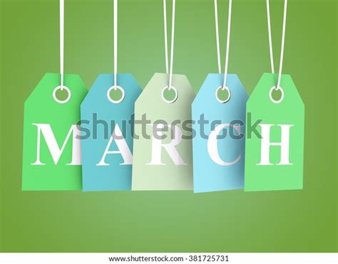 march sales colored labels  green stock illustration