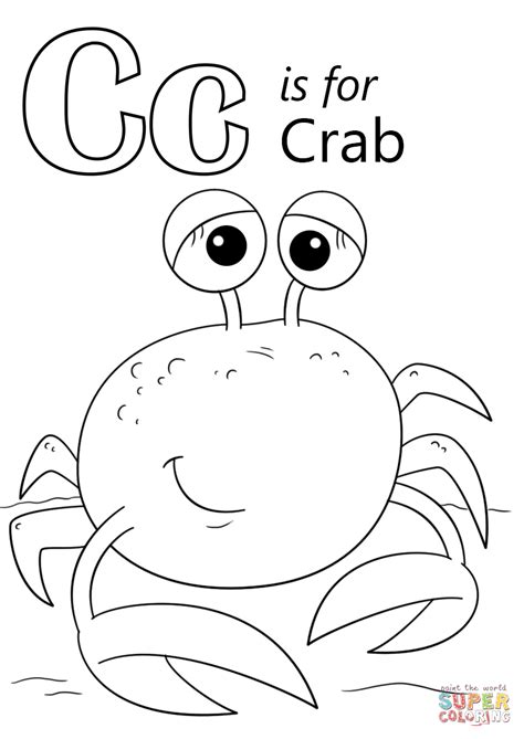 letter    crab super coloring letter  coloring pages