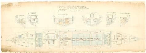 admiralty plan showing  hold   broadside ironclad warrior