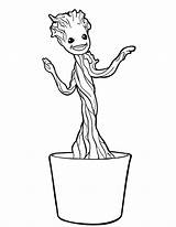 Groot Coloring Pages Galaxy Guardians Baby Little Color Marvel Colouring Hellokids Christmas Kids Printable Grood Print Nightmare Before Painting Disney sketch template