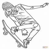 Skateboard Skateboarding Getcolorings Skate sketch template