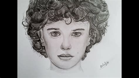 Drawing Eleven With Curly Hair Stranger Things 2