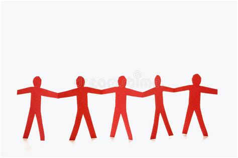 red people holding hands stock photo image