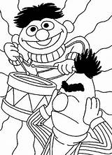 Coloring Ernie Sesame Street Pages Drum Playing Bert Color Kids Oscar Orange Getcolorings Library Clipart Elmo Cartoon sketch template