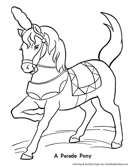circus parade pony coloring pages printable performing circus horses