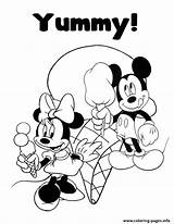 Coloring Ice Cream Mickey Disney Minnie Pages Yummy Mouse Printable Color Popular sketch template