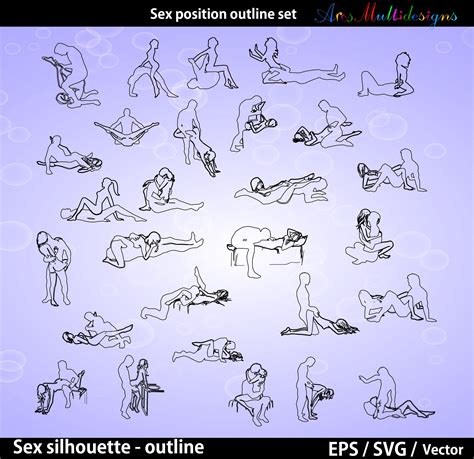 sex silhouette outline vector sex position line art sex etsy