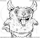 Gremlin Coloring Cartoon Pudgy Outlined Green Clipart Gremlins Cory Thoman Vector Pages Gizmo Template Clipartof sketch template