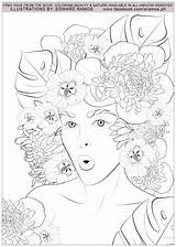 Nature Coloring Ramos Edward Beauty Stress Anti Pages Adult Colorism Illustration Book Zen Visit Printable Women sketch template