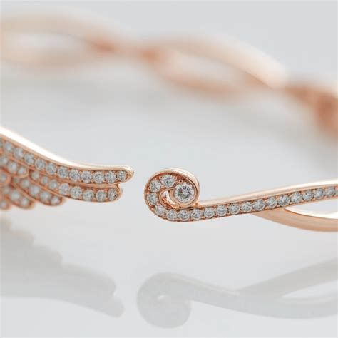 wings embrace diamond bangle in 18ct rose gold garrard